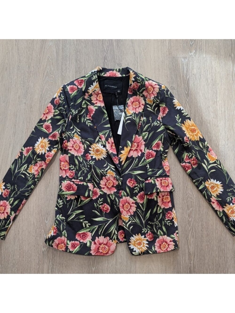 Olivaceous Floral Blazer Black Plus Size NWT - Picture 2 of 13